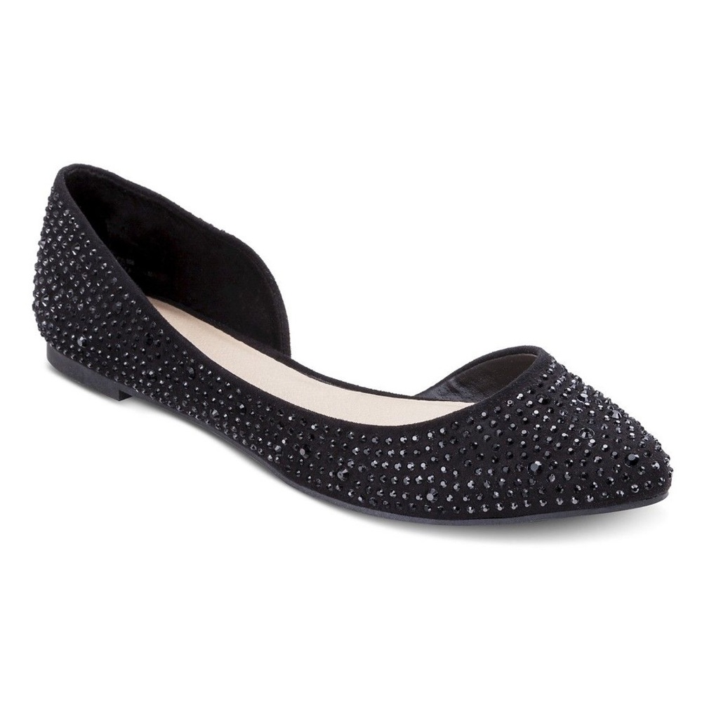 Mossimo Crystal D’Orsay Black Flats - Size 8.5
